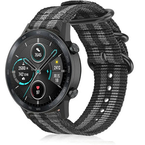 Bracelet nylon avec boucle Honor Magic Watch 2 (noir/gris)