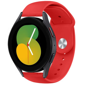 Silicone Sport Strap, red, on a watch, 3/4 front view