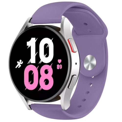 Silicone Sport Strap, lilac, on a watch, 3/4 front view