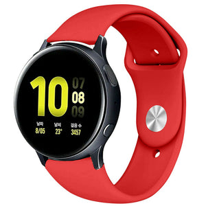 Silicone Sport Strap, red, on a watch, 3/4 front view