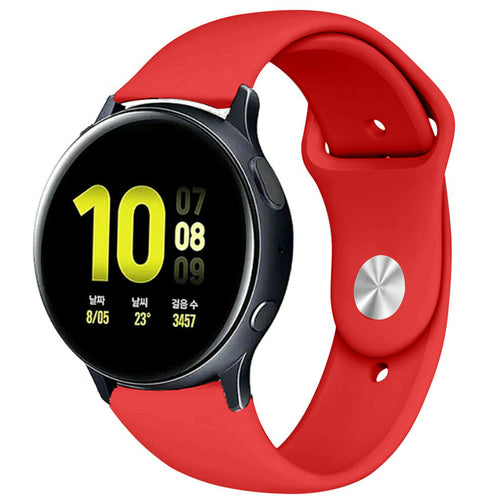 Silicone Sport Strap, red, on a watch, 3/4 front view