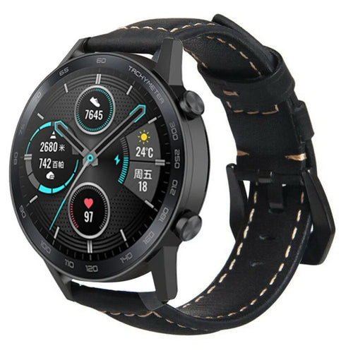 Bracelet cuir Honor Magic Watch 2 (noir)