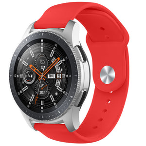 Silicone Sport Strap, red, on a watch, 3/4 front view