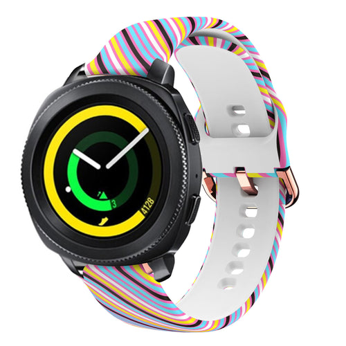 Print Silicone Strap, on a watch, 3/4 front view