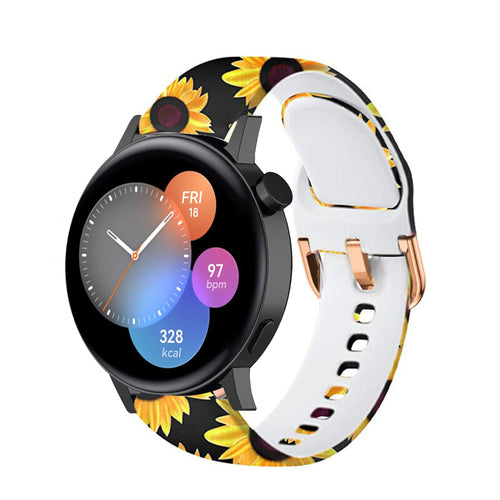 Print Silicone Strap, on a watch, 3/4 front view