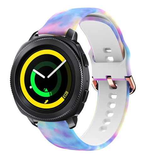 Print Silicone Strap, on a watch, 3/4 front view