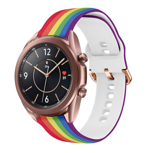 Print Silicone Strap, on a watch, 3/4 front view
