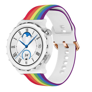 Print Silicone Strap, on a watch, 3/4 front view