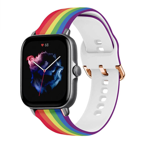 Print Silicone Strap, on a watch, 3/4 front view