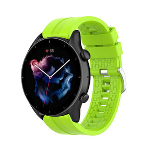Silicone Strap 'Extreme', lime, on a watch, 3/4 front view