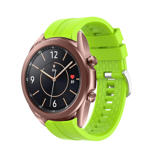 Silicone Strap 'Extreme', lime, on a watch, 3/4 front view