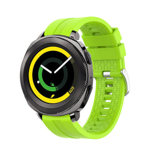 Silicone Strap 'Extreme', lime, on a watch, 3/4 front view