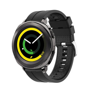 Silicone Strap 'Extreme', black, on a watch, 3/4 front view
