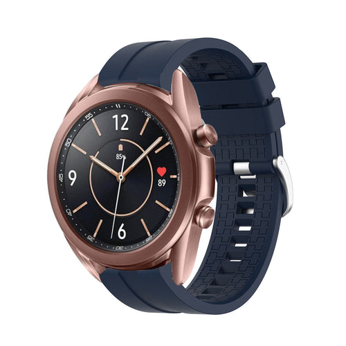 Silicone Strap 'Extreme', dark blue, on a watch, 3/4 front view