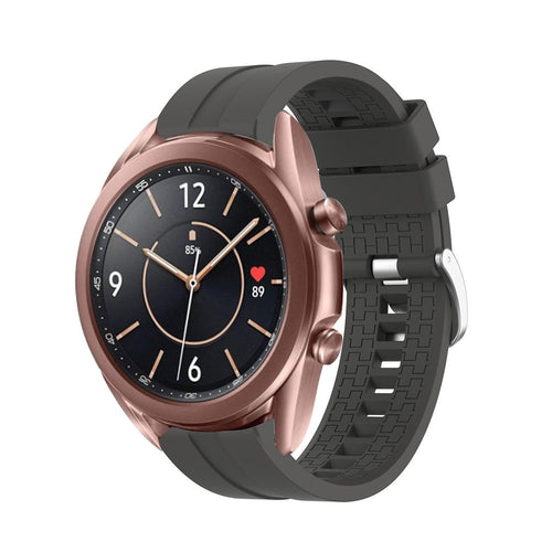 Silicone Strap 'Extreme', dark grey, on a watch, 3/4 front view