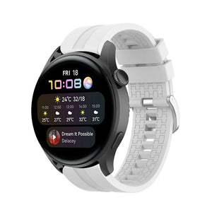 Silicone Strap 'Extreme', white, on a watch, 3/4 front view