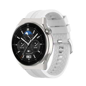Silicone Strap 'Extreme', white, on a watch, 3/4 front view