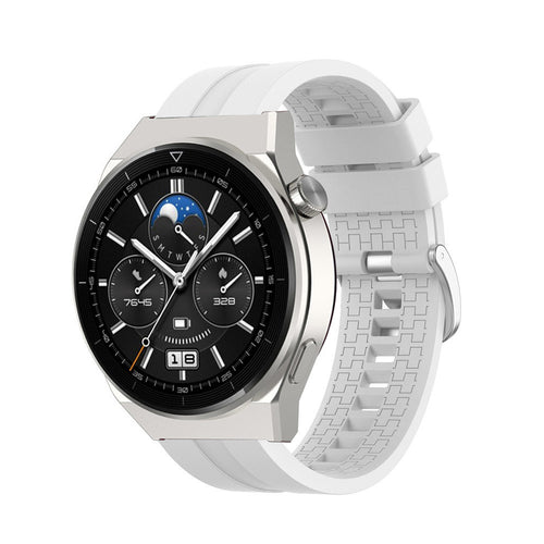 Silicone Strap 'Extreme', white, on a watch, 3/4 front view