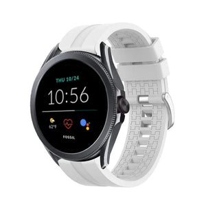 Silicone Strap 'Extreme', white, on a watch, 3/4 front view