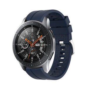 Silicone Strap 'Extreme', dark blue, on a watch, 3/4 front view