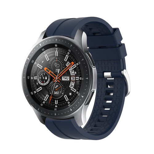 Silicone Strap 'Extreme', dark blue, on a watch, 3/4 front view