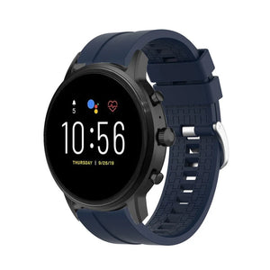 Silicone Strap 'Extreme', dark blue, on a watch, 3/4 front view