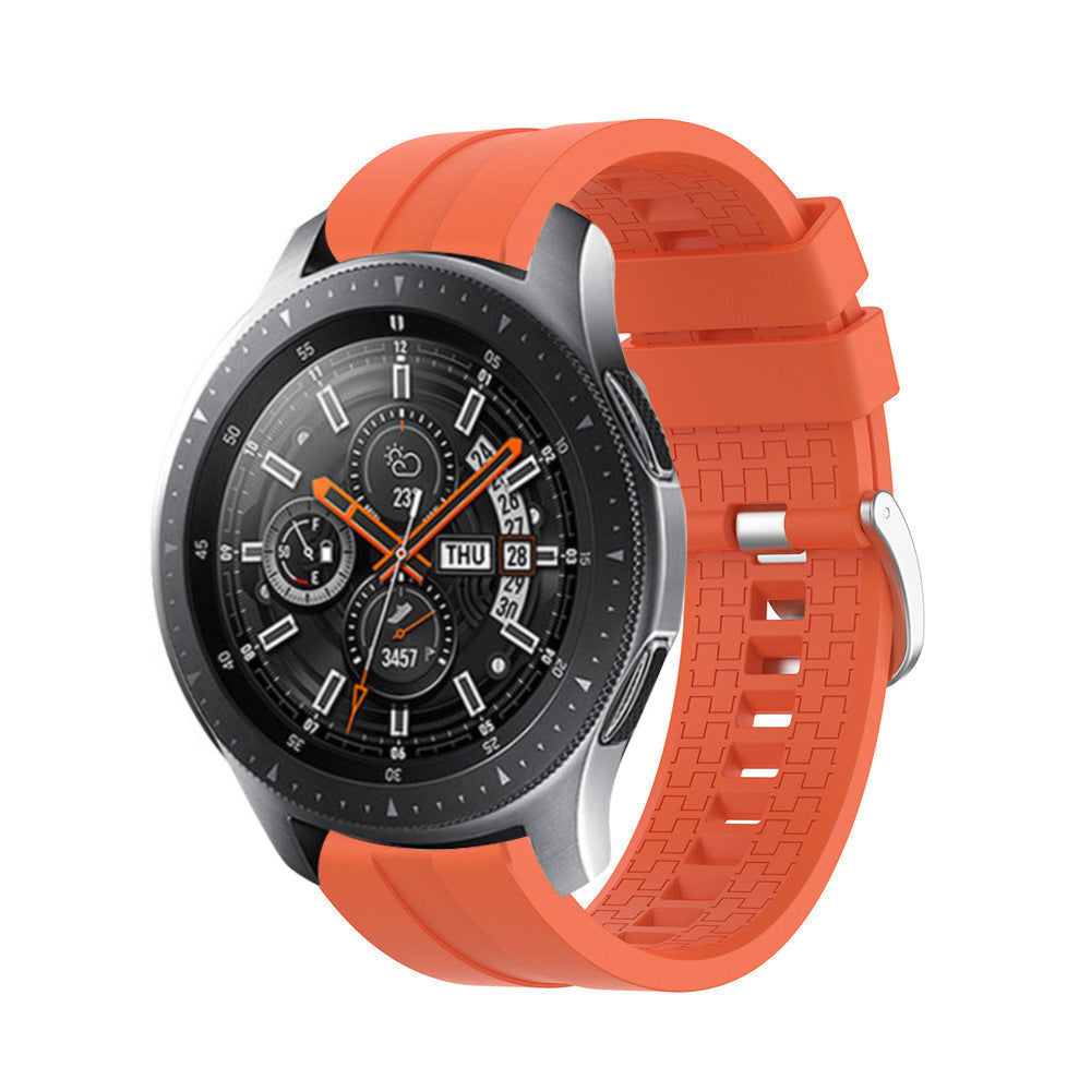 Silicone Strap 'Extreme', orange, on a watch, 3/4 front view