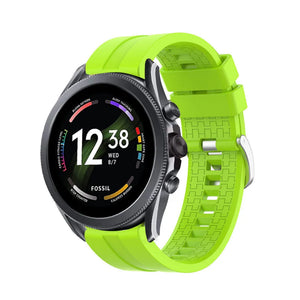 Silicone Strap 'Extreme', lime, on a watch, 3/4 front view