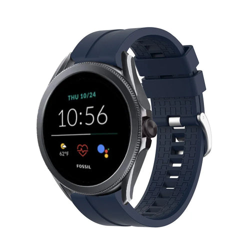 Silicone Strap 'Extreme', dark blue, on a watch, 3/4 front view