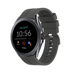 Silicone Strap 'Extreme', dark grey, on a watch, 3/4 front view