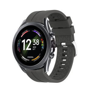 Silicone Strap 'Extreme', dark grey, on a watch, 3/4 front view