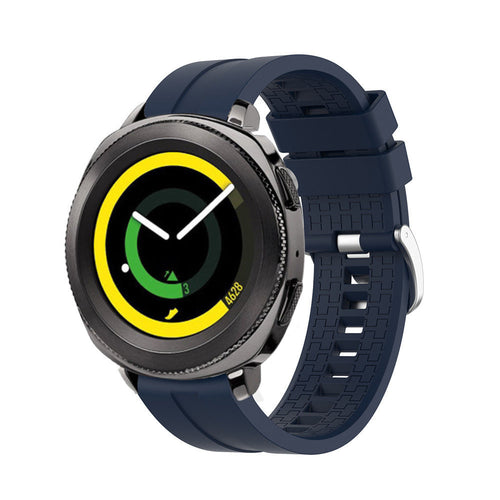 Silicone Strap 'Extreme', dark blue, on a watch, 3/4 front view