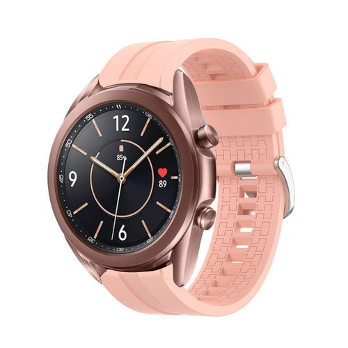 Silicone Strap 'Extreme', pink, on a watch, 3/4 front view