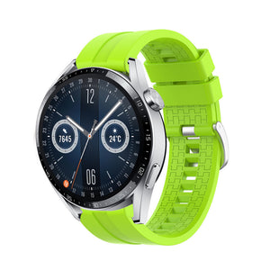 Silicone Strap 'Extreme', lime, on a watch, 3/4 front view