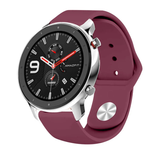 Silicone Sport Strap, on a watch, 3/4 front view