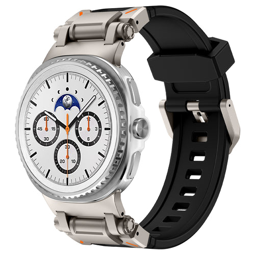 Bracelet silicone 'Explorer' Samsung Galaxy Watch 8 44mm (negro avec titane)