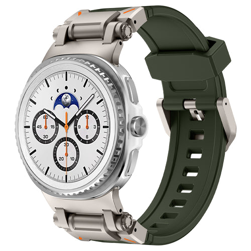 Bracelet silicone 'Explorer' Samsung Galaxy Watch 8 Classic (vert avec titane)