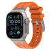Bracelet silicone de luxe liquide Apple Watch (orange avec titane)