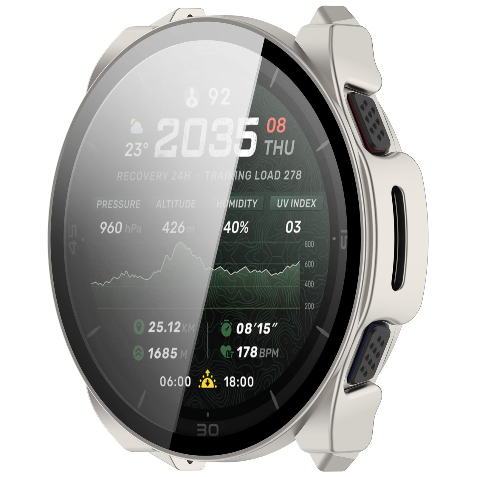 Coque rigide avec verre Amazfit Cheetah 2 Ultra (titane)