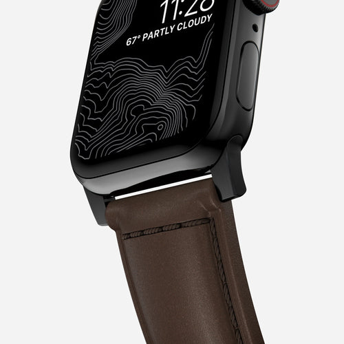 Nomad Bracelet cuir tradicional Apple Watch (marron/noir)
