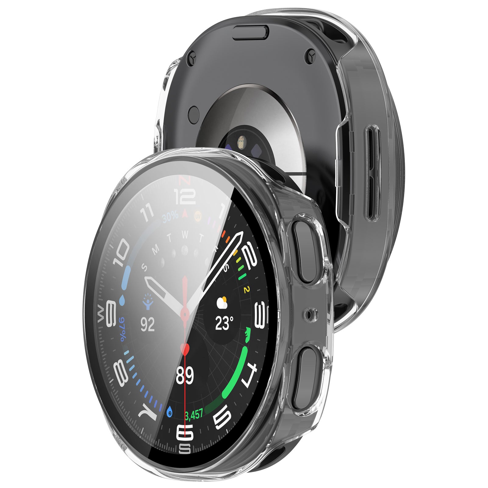 Coque rigide avec verre Samsung Galaxy Watch 8 / 9 - 44mm (transparent)