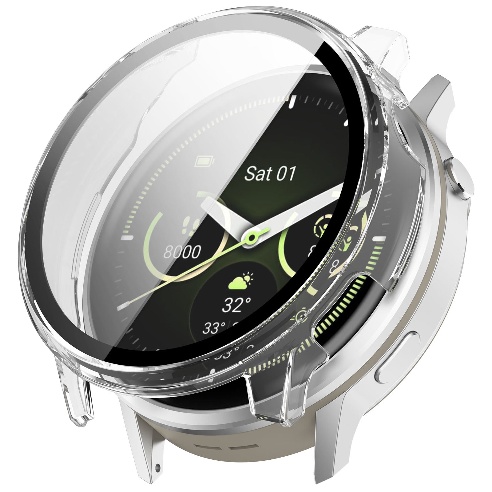 Coque dure avec verre Garmin Venu 4 - 45mm (transparente)