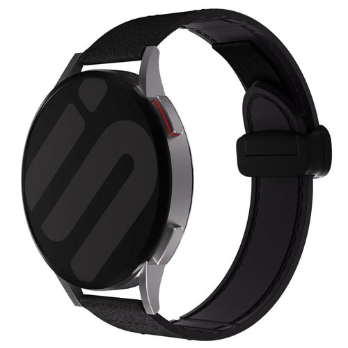 Bracelet cuir avec D-Buckle Amazfit Bip 6 (noir)