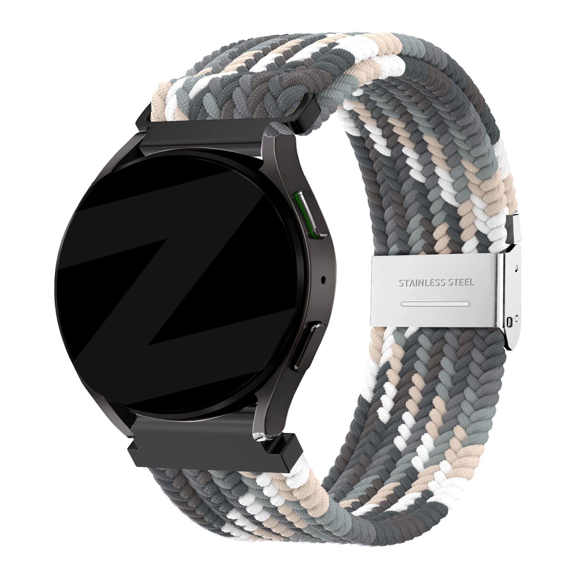 Bandz Bracelet nylon tressé Garmin Venu 2 Plus (mandala noir)