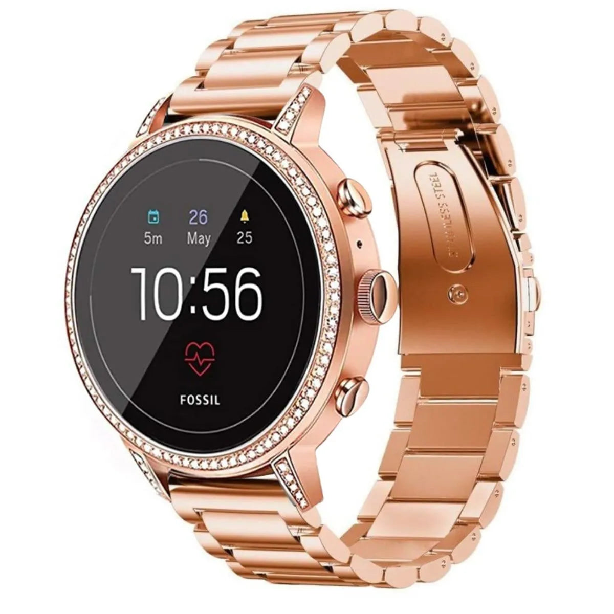 Bracelet acier Fossil Gen 4 Venture HR (rose doré)