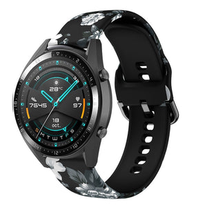 Print Silicone Strap, on a watch, 3/4 front view