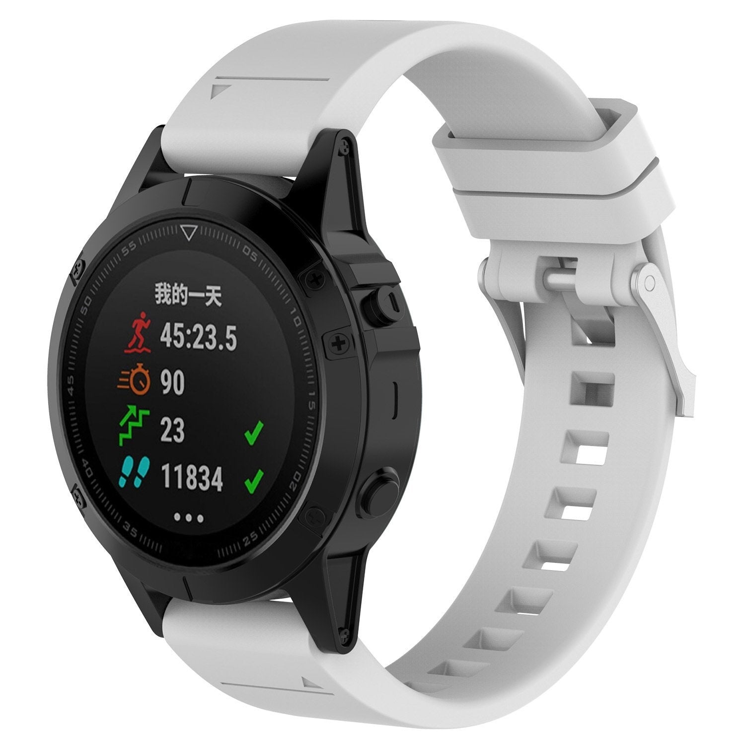 Garmin Forerunner 970 Glossy Silicone Strap (White)