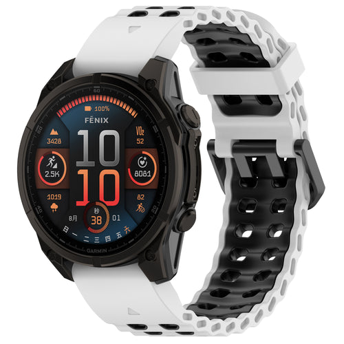 Bracelet sport ondulé Garmin Approach S70 - 47mm (blanc/noir)