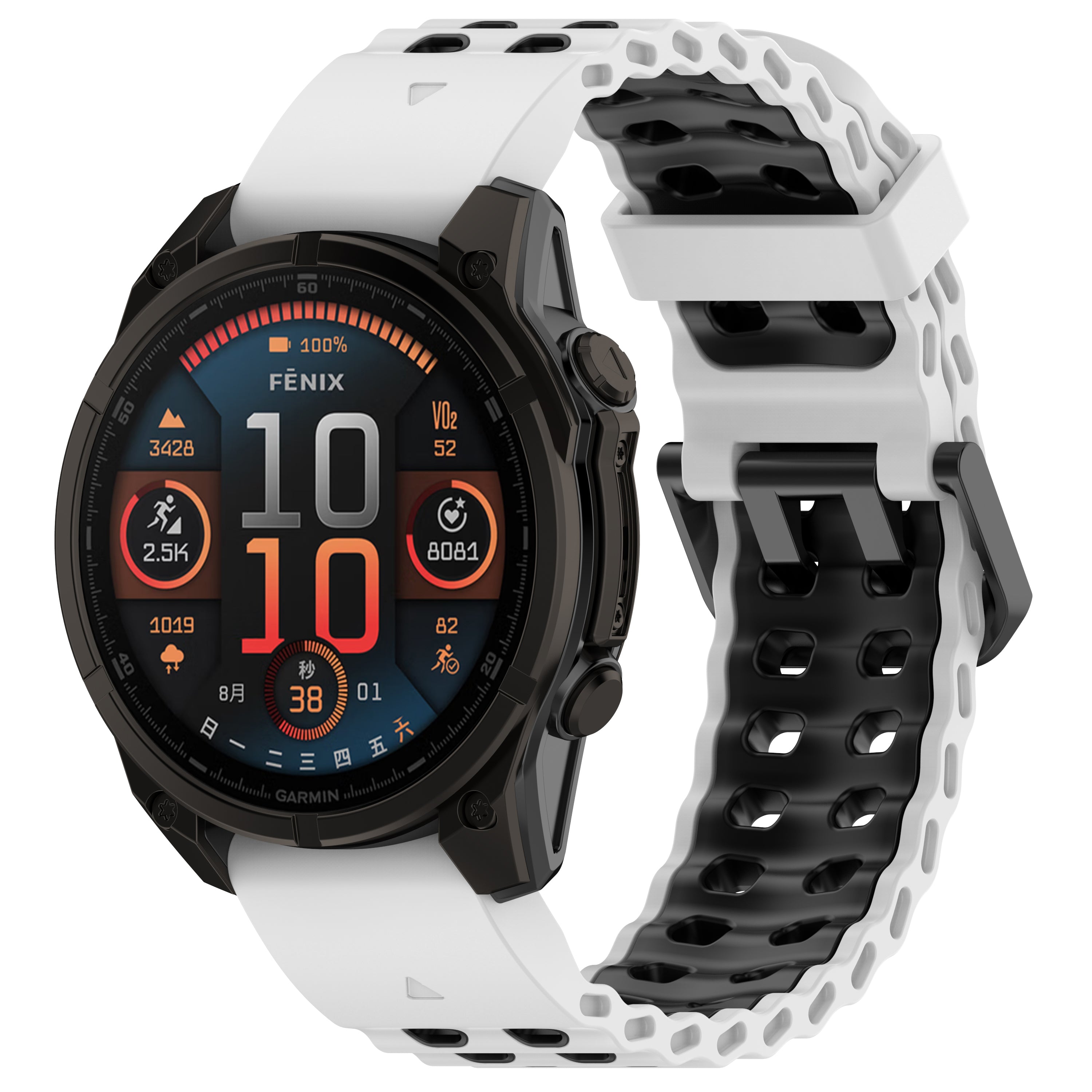 Bracelet sport ondulé Garmin Descent Mk1 (blanc/noir)