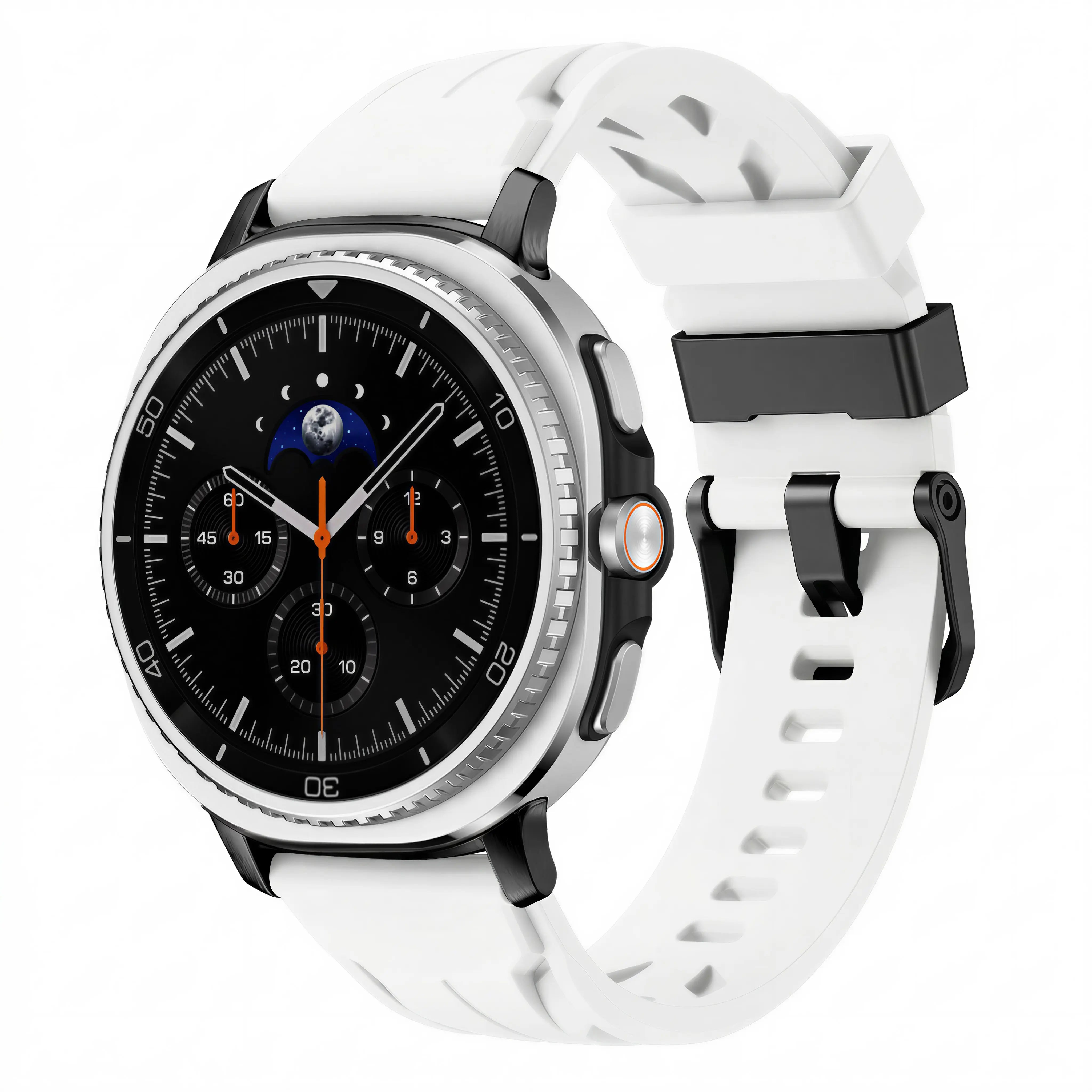Bracelet silicone race Samsung Galaxy Watch 9 - 44mm (blanc)